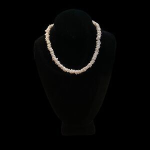 Vintage White Puka Shell Choker Necklace